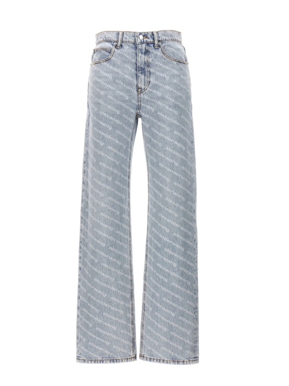 Alexander Wang Bleach White Logo Straight-Leg Jeans